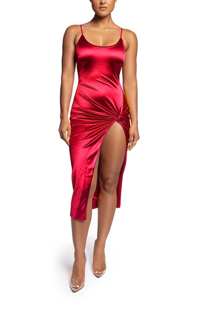 Jluxlabel Sleeveless Satin Bodycon Dress In Purple