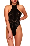 HAUTY HALTER NECK HOSIERY THONG TEDDY