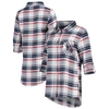 CONCEPTS SPORT CONCEPTS SPORT NAVY/RED HOUSTON TEXANS ACCOLADE FLANNEL LONG SLEEVE BUTTON-UP NIGHTSHIRT