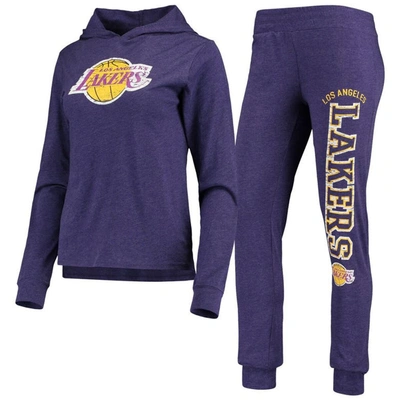 CONCEPTS SPORT CONCEPTS SPORT PURPLE LOS ANGELES LAKERS HOODIE & PANTS SLEEP SET