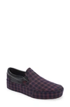 Vans Classic Plaid Platform Slip-on In Plaid Black/ Red