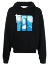 Off-white Monalisa Graphic-print Cotton-jersey Hoody In Black