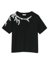 Sandro T-shirt With Embroidery And Rhinestones In Black