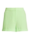 Cinq À Sept Elaine Crepe Shorts In Bright Mint