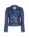 L Agence L'agence Billie Belted Leather Jacket In Pacific Blue