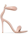 Gianvito Rossi Bijoux 105mm Puffy Napa Ankle-cuff High-heel Sandals In Peach