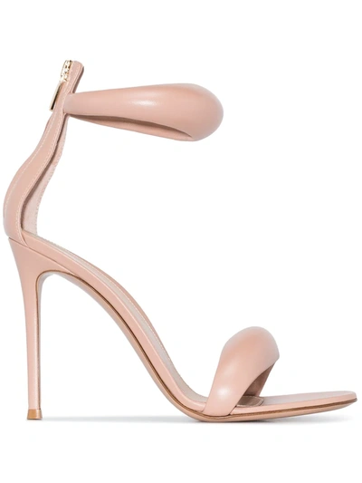 Gianvito Rossi Bijoux 105mm Puffy Napa Ankle-cuff High-heel Sandals In Beige