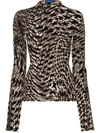 Mugler Star-print Semi-sheer Top In Nude