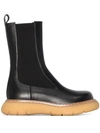 Khaite 30mm Bleecker Leather Chelsea Boots In Black