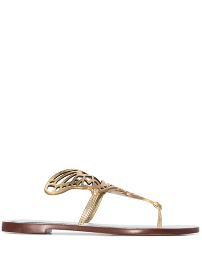 Sophia Webster Talulah Metallic Butterfly Cutout Flat Mule Sandals In Gold