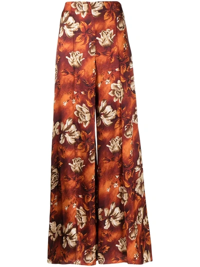 Kwaidan Editions Floral-print Wide-leg Trousers In Rot