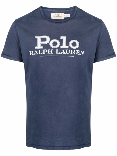 Polo Ralph Lauren Logo-print Cotton T-shirt In Blue