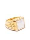 MISSOMA FUSED MOTHER OF PEARL WOVEN SIGNET RING
