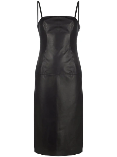 Giuseppe Di Morabito Strap-detail Leather Midi Dress In Black