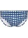 JACQUEMUS CHECK-PRINT LOGO SWIMMING TRUNKS