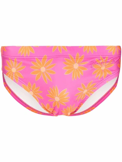 Jacquemus Floral-print Swimming Trunks In Pink