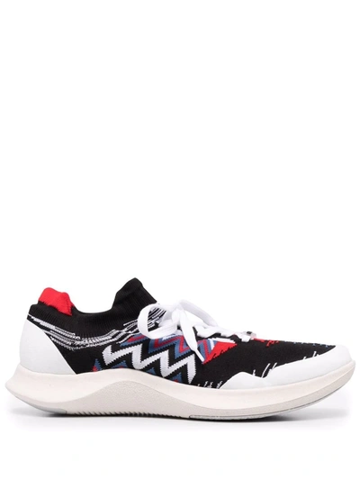 Missoni Fabric Embroidered Sneakers In Black