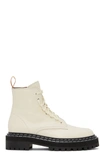 PROENZA SCHOULER OFF-WHITE LUG SOLE COMBAT ANKLE BOOTS