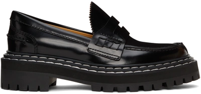 Proenza Schouler Lug-sole Chunky Leather Loafers In Black