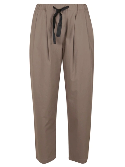 Brunello Cucinelli Drawstring Cropped Trousers In Brown