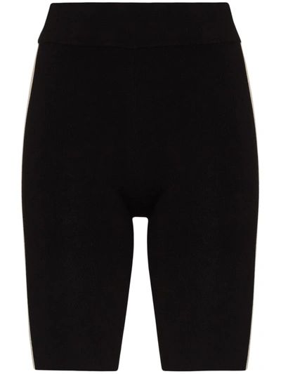 St Agni Side-stripe Cycling Shorts In Schwarz