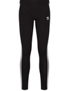 Adidas Originals 3 Stripes Tight Cotton Leggings In Schwarz