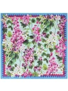 Dolce & Gabbana Bluebell-print Twill Scarf (70 X 70) In Green