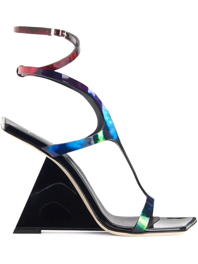 Giuseppe Zanotti 105mm Angled Heel Sandals In Multicolor