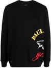 Paul & Shark Organic Cotton Sweatshirt With Maxi Logo Print In Black
