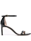 Stuart Weitzman Open-toe Leather Sandals In Black