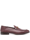 Ferragamo Melbourne Gancini-buckle Loafers In Rot
