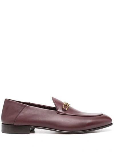 Ferragamo Melbourne Gancini-buckle Loafers In Nebbiolo