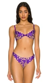 Fleur Du Mal Lily Embroidered Satin And Tulle Underwired Bra In Pansy