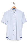 Construct Micro Dot 4-way Stretch Short Sleeve Button-up Shirt In White