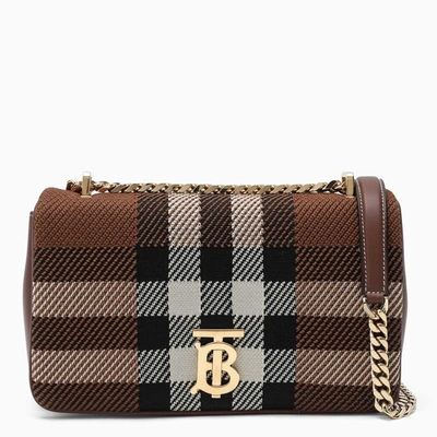 Burberry Checked Fabric Cross-body Bag In Brown