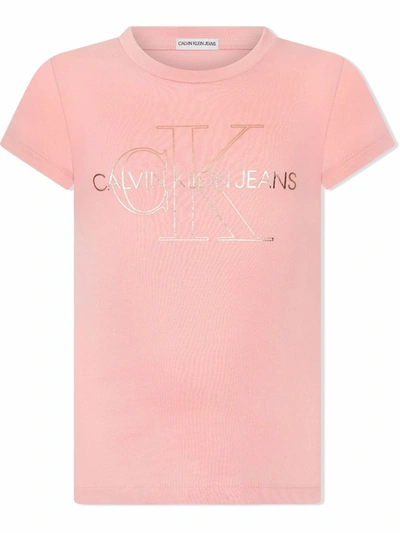 Calvin Klein Jeans Est.1978 Teen Logo-print T-shirt In Pink
