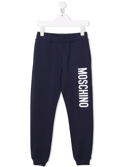 Moschino Kids' Logo-print Sweatpants In Blue