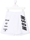 Msgm Teen Logo-print Bermuda Shorts In White