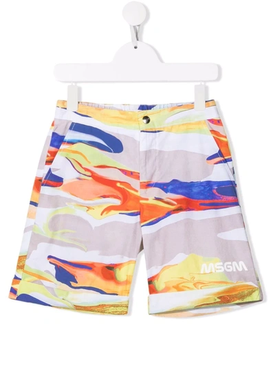 MSGM FLUID-PRINT BERMUDA SHORTS