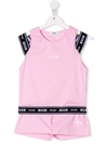 Msgm Teen Logo Band Tracksuit Set In Rosa