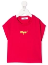 Msgm Teen Embroidered Logo Short-sleeve T-shirt In Pink