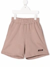 Msgm Beige Teen Boy Bermuda Shorts In Neutrals