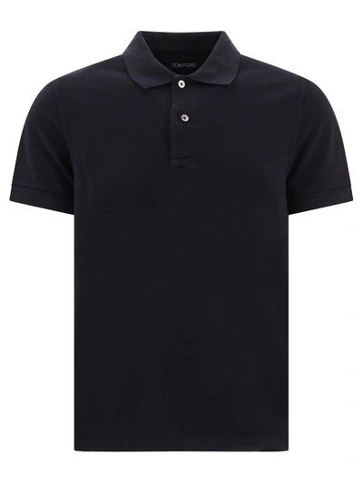 Tom Ford Piquet Polo Shirt - Atterley In Black