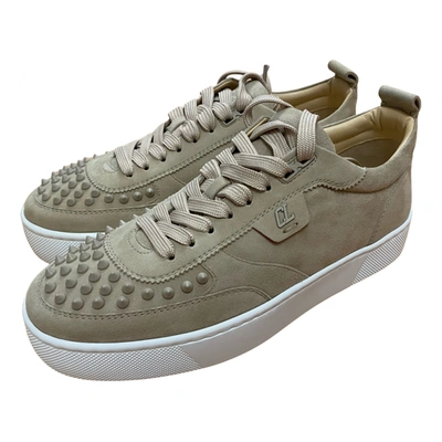 Pre-owned Christian Louboutin Low Trainers In Beige