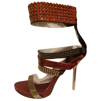 Pre-owned Diego Dolcini Leather Sandals In Red