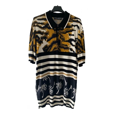 Pre-owned Dolce & Gabbana Silk Polo Shirt In Multicolour