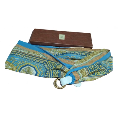 Pre-owned Etro Silk Belt In Turquoise