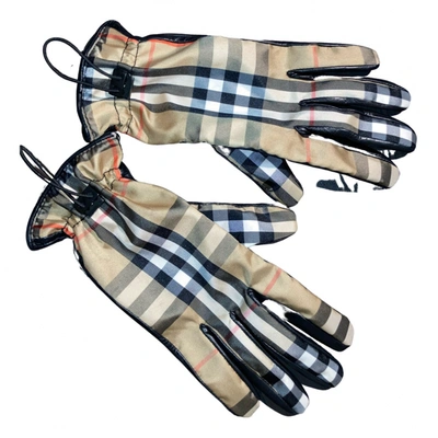 Pre-owned Burberry Leather Gloves In Beige