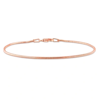 Amour Snake Chain Bracelet In 18k Rose Gold Plated Sterling Silver In Rose Gold-tone