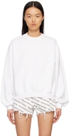 Alexander Wang T Logo-print Long-sleeve Sweatshirt In White